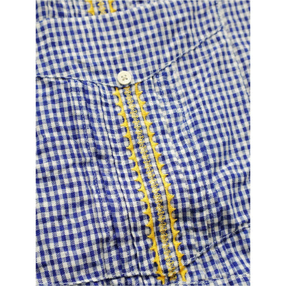 Kapital Linen Gingham Check Sleeveless Cuban Shirt