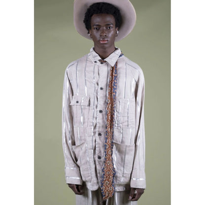 Kapital Linen Glitter Phillies Stripe Cactus Coverall