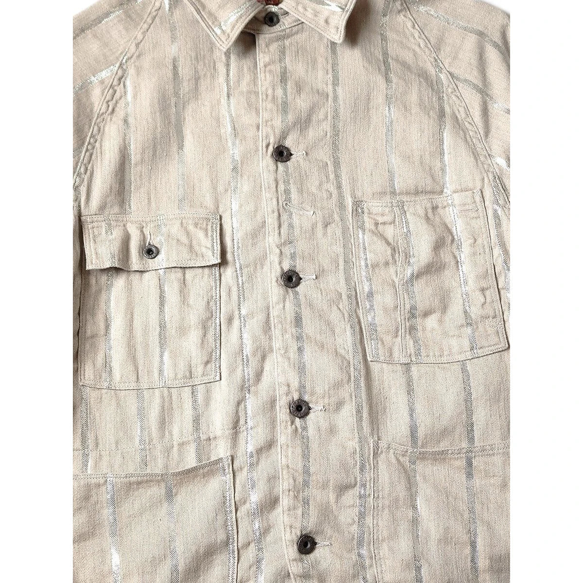 Kapital Linen Glitter Phillies Stripe Cactus Coverall