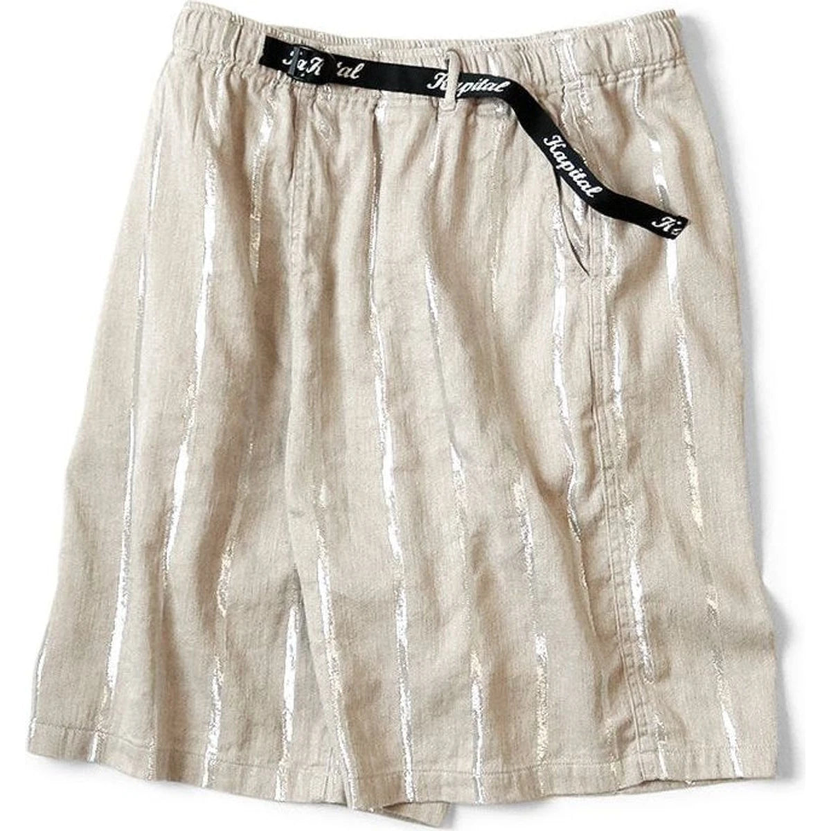 Kapital Linen Glitter Phillies Stripe Easy Shorts