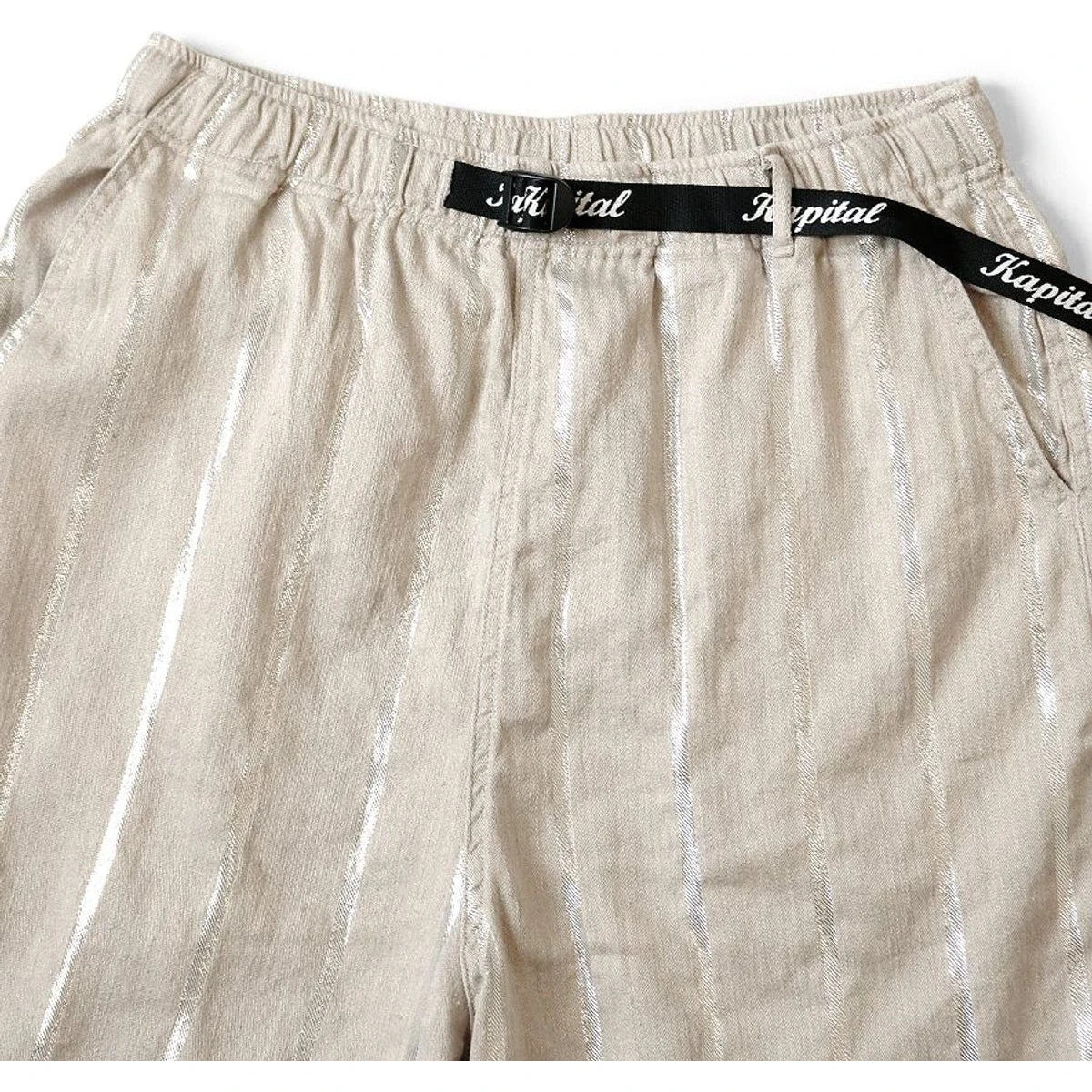 Kapital Linen Glitter Phillies Stripe Easy Shorts