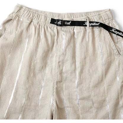 Kapital Linen Glitter Phillies Stripe Easy Shorts