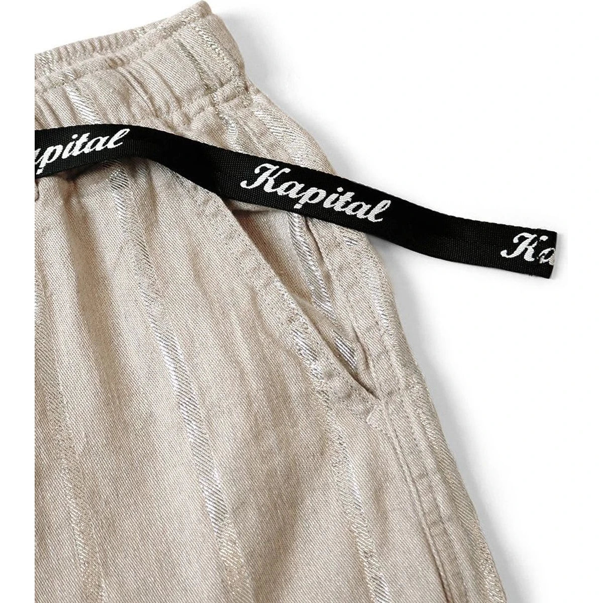 Kapital Linen Glitter Phillies Stripe Easy Shorts