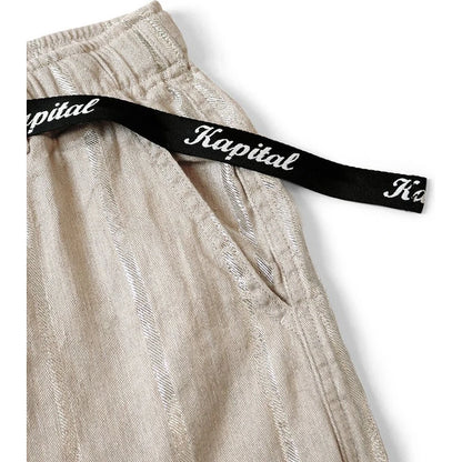 Kapital Linen Glitter Phillies Stripe Easy Shorts