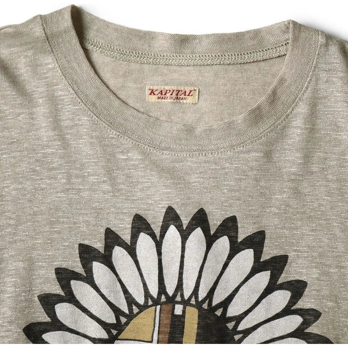 Kapital Linen Jersey Crew T (Piano Sunface Pt)