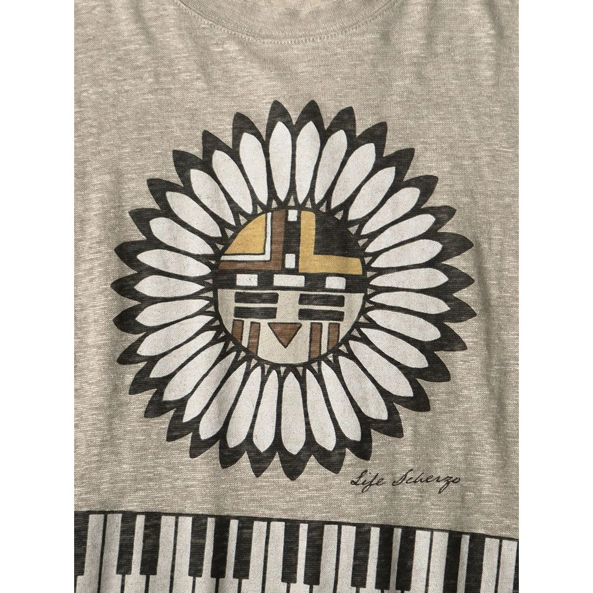Kapital Linen Jersey Crew T (Piano Sunface Pt)