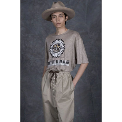 Kapital Linen Jersey Crew T (Piano Sunface Pt)