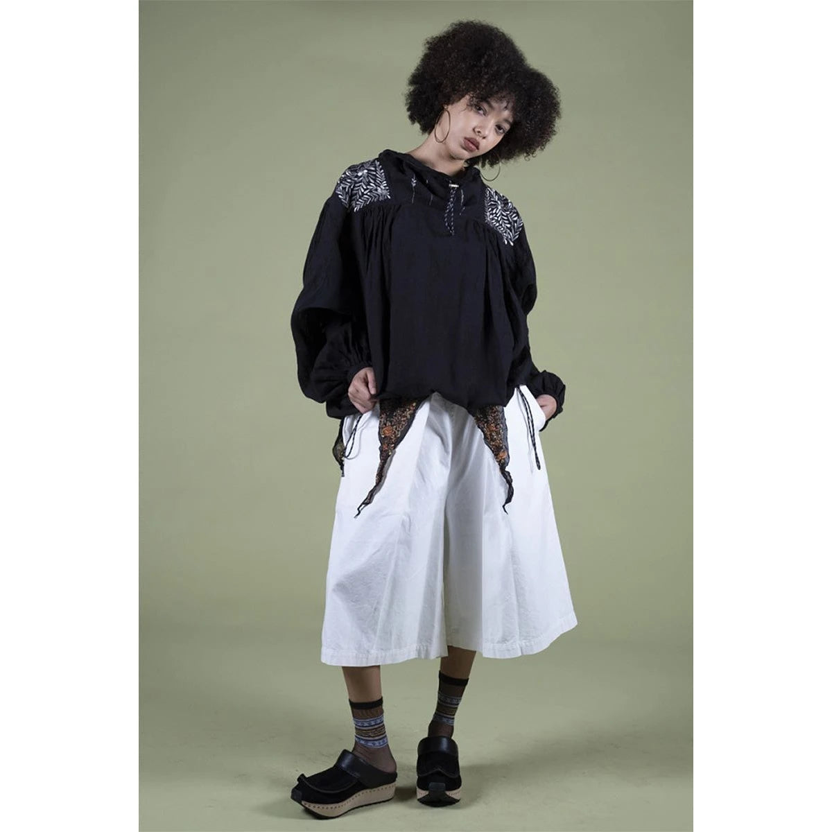 Kapital Linen Latvian Embroidery Bug Anorak