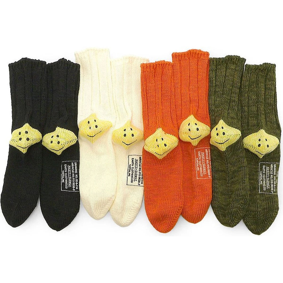 Kapital MA-1 Rainbowy Happy Heel Smile Socks