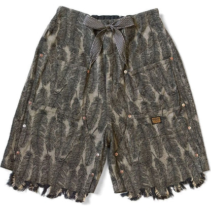 Kapital Magpie Denim Double Knee Easy Shorts