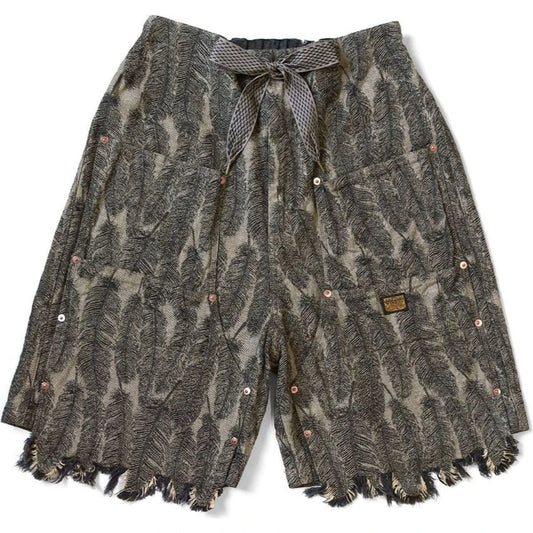 Kapital Magpie Denim Double Knee Easy Shorts