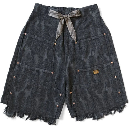 Kapital Magpie Denim Double Knee Easy Shorts