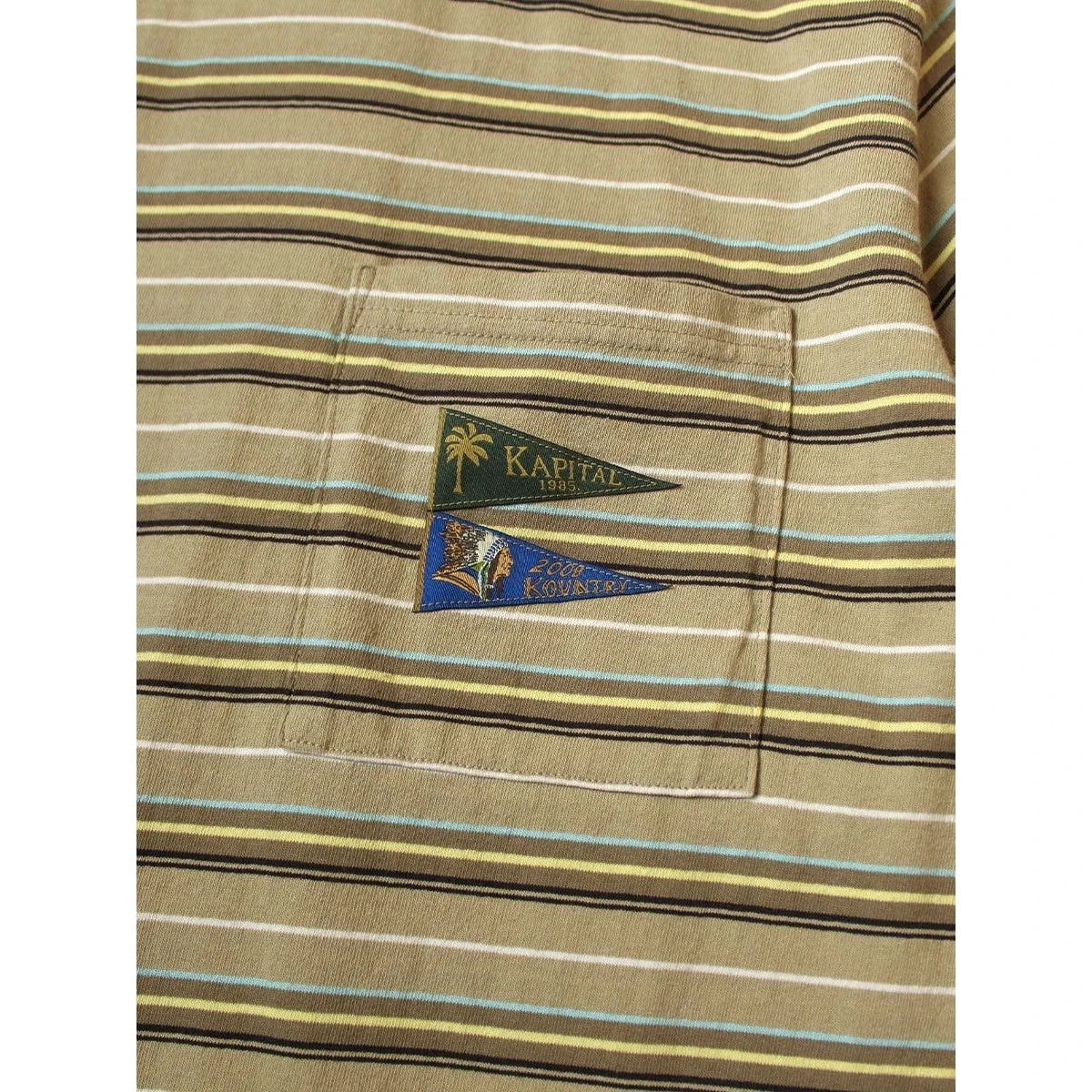 Kapital Multi-Border Jersey Pennant T-Shirt (3 Flags)