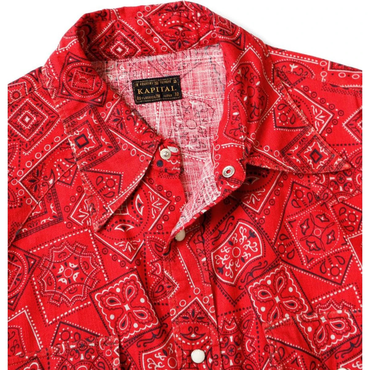Kapital Mura Seating Cookie Bandana Pattern Husky Western Shirt