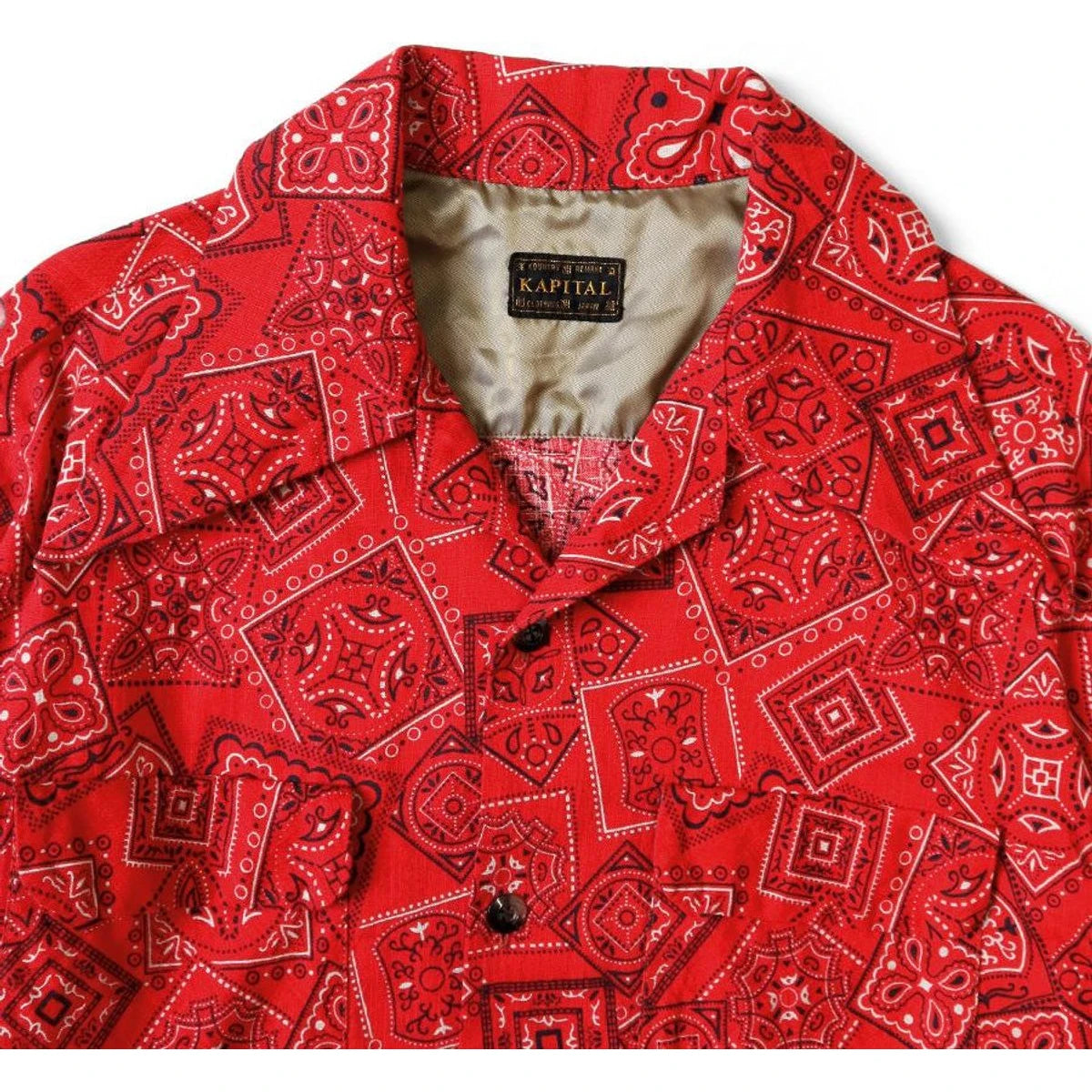 Kapital Mura Sheeting Cookie Bandana Pattern Rangle Collar Board Shirt
