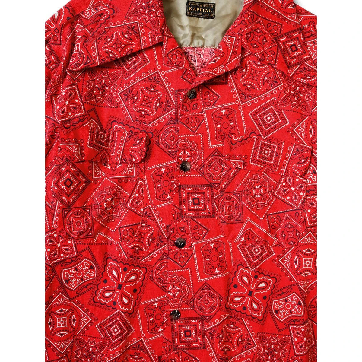 Kapital Mura Sheeting Cookie Bandana Pattern Rangle Collar Board Shirt