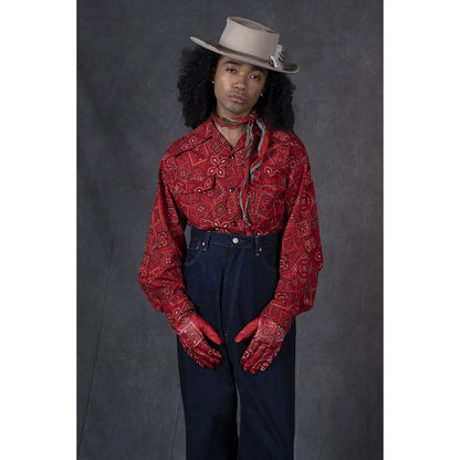 Kapital Mura Sheeting Cookie Bandana Pattern Rangle Collar Board Shirt