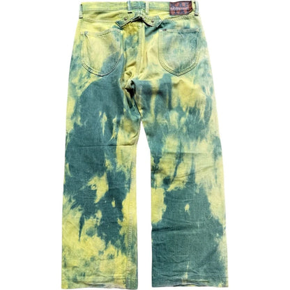 Kapital No.4 Denim 5P Selvedge Wide Leg Pants (Washed Tie Dye)