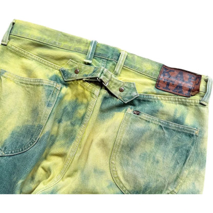 Kapital No.4 Denim 5P Selvedge Wide Leg Pants (Washed Tie Dye)