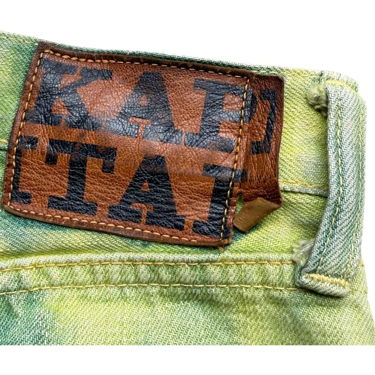 Kapital No.4 Denim 5P Selvedge Wide Leg Pants (Washed Tie Dye)