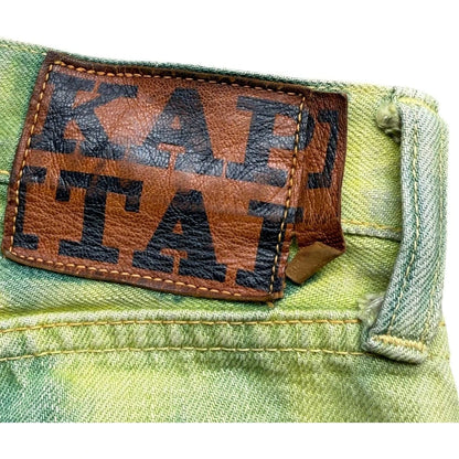Kapital No.4 Denim 5P Selvedge Wide Leg Pants (Washed Tie Dye)
