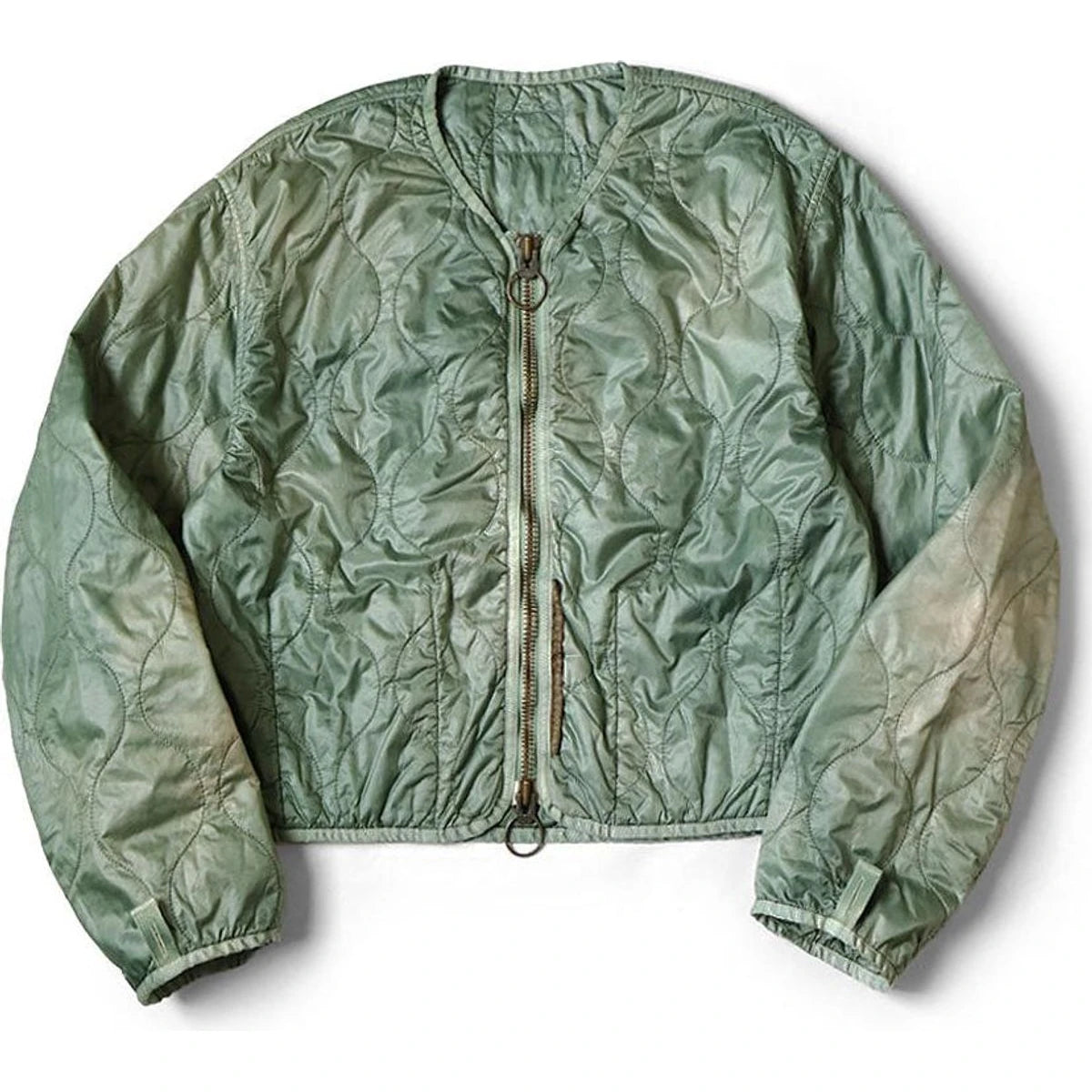 Kapital Nylon Quilted Unevenly Dyed Lined Cropped Bolero Jacket