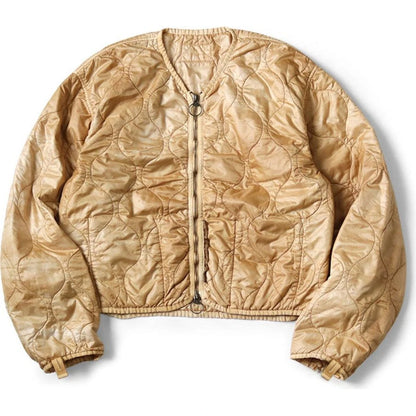 Kapital Nylon Quilted Unevenly Dyed Lined Cropped Bolero Jacket