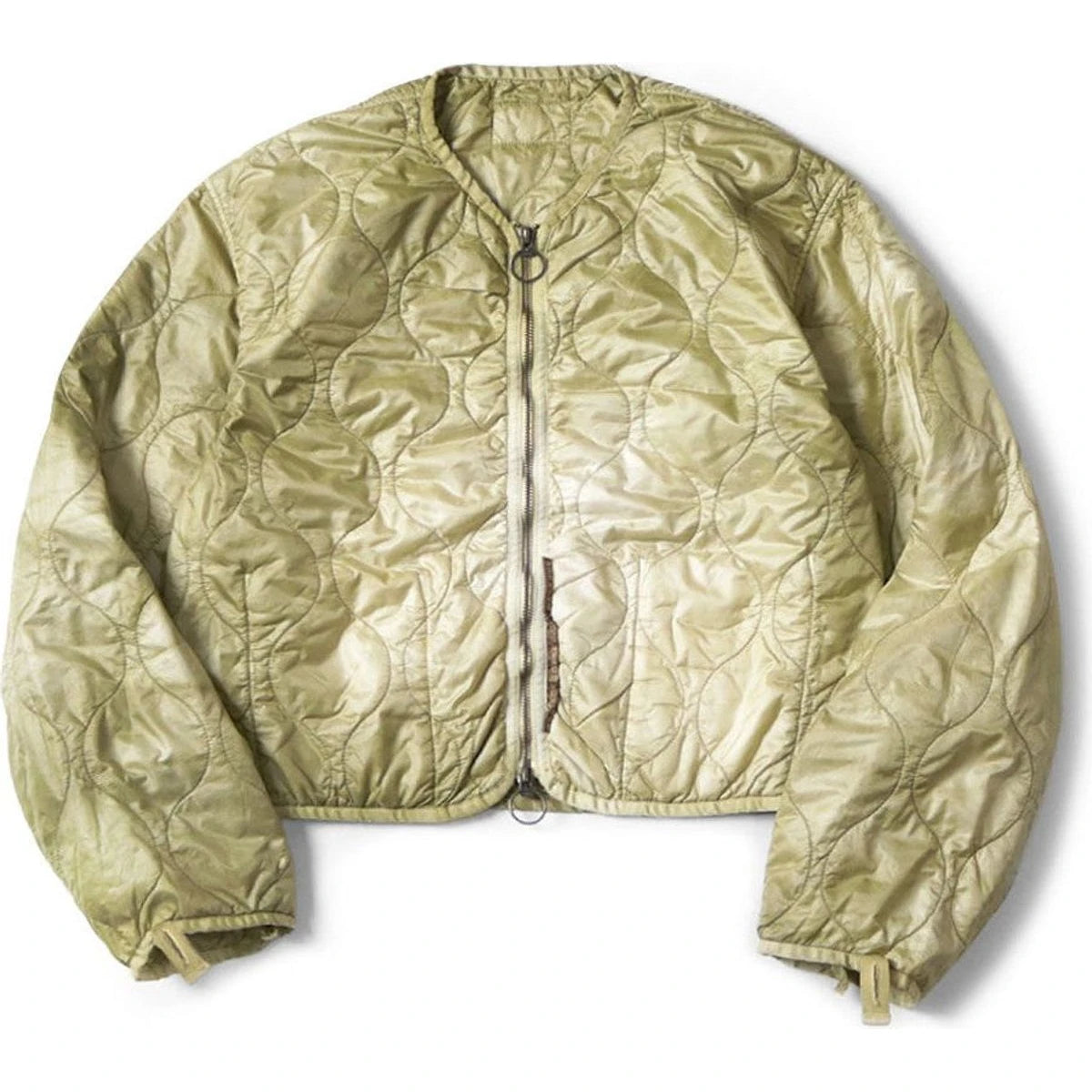 Kapital Nylon Quilted Unevenly Dyed Lined Cropped Bolero Jacket