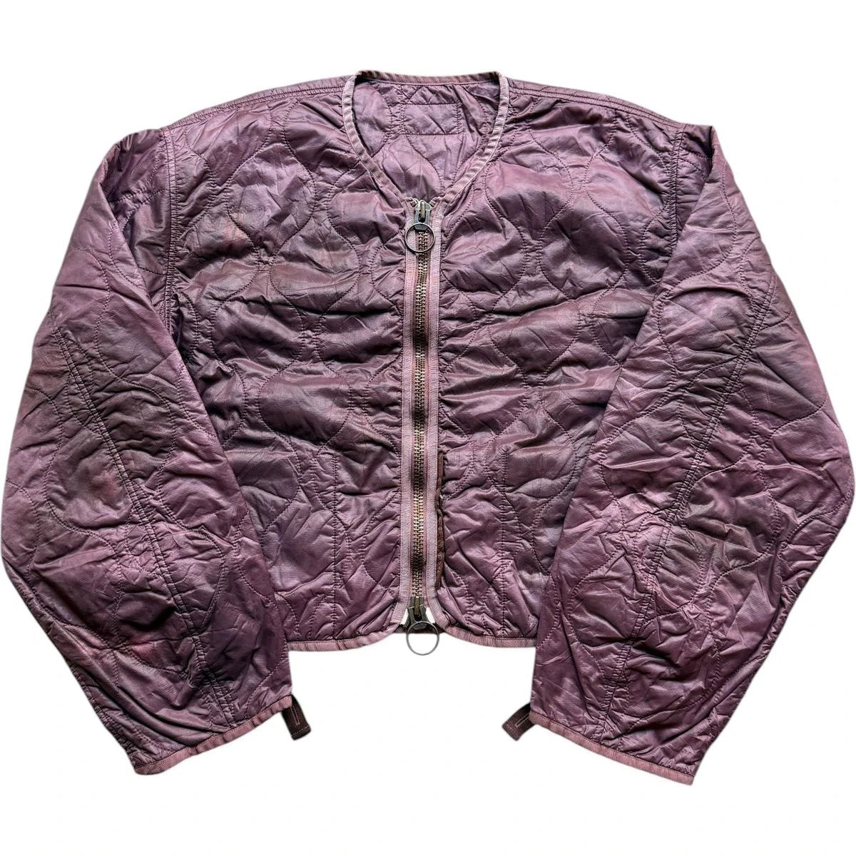 Kapital Nylon Quilted Unevenly Dyed Lined Cropped Bolero Jacket