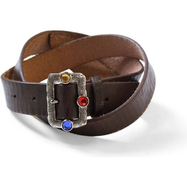 Kapital Oiled Leather Studded Disco Buckle Belt | COJP Gallery