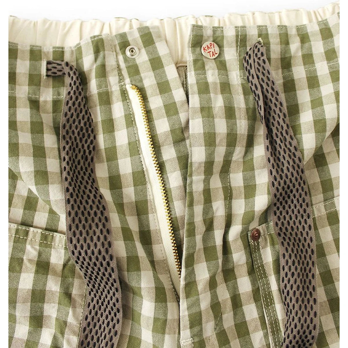 Kapital Oxford Gingham Double Knee Easy Shorts
