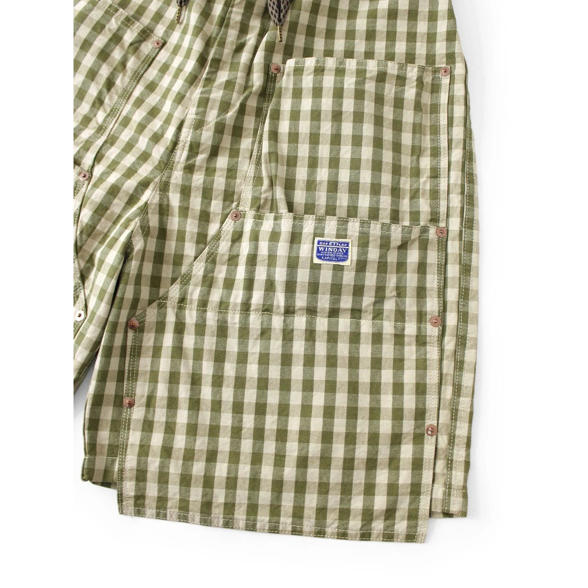 Kapital Oxford Gingham Double Knee Easy Shorts