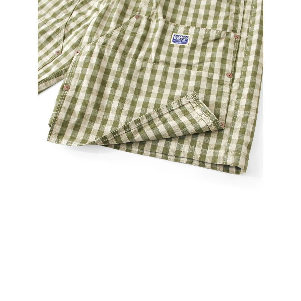 Kapital Oxford Gingham Double Knee Easy Shorts