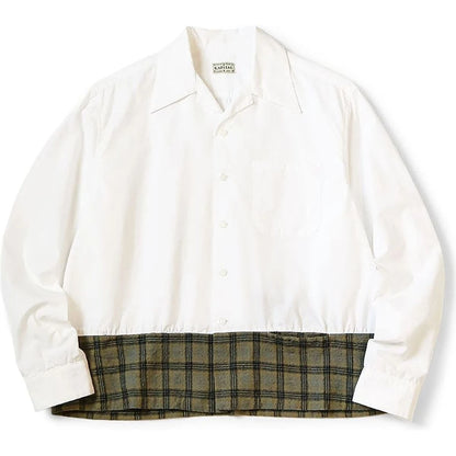 Kapital Ox x Wool Check Dog-Bite Open-Collar Shirt