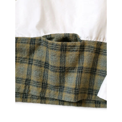 Kapital Ox x Wool Check Dog-Bite Open-Collar Shirt