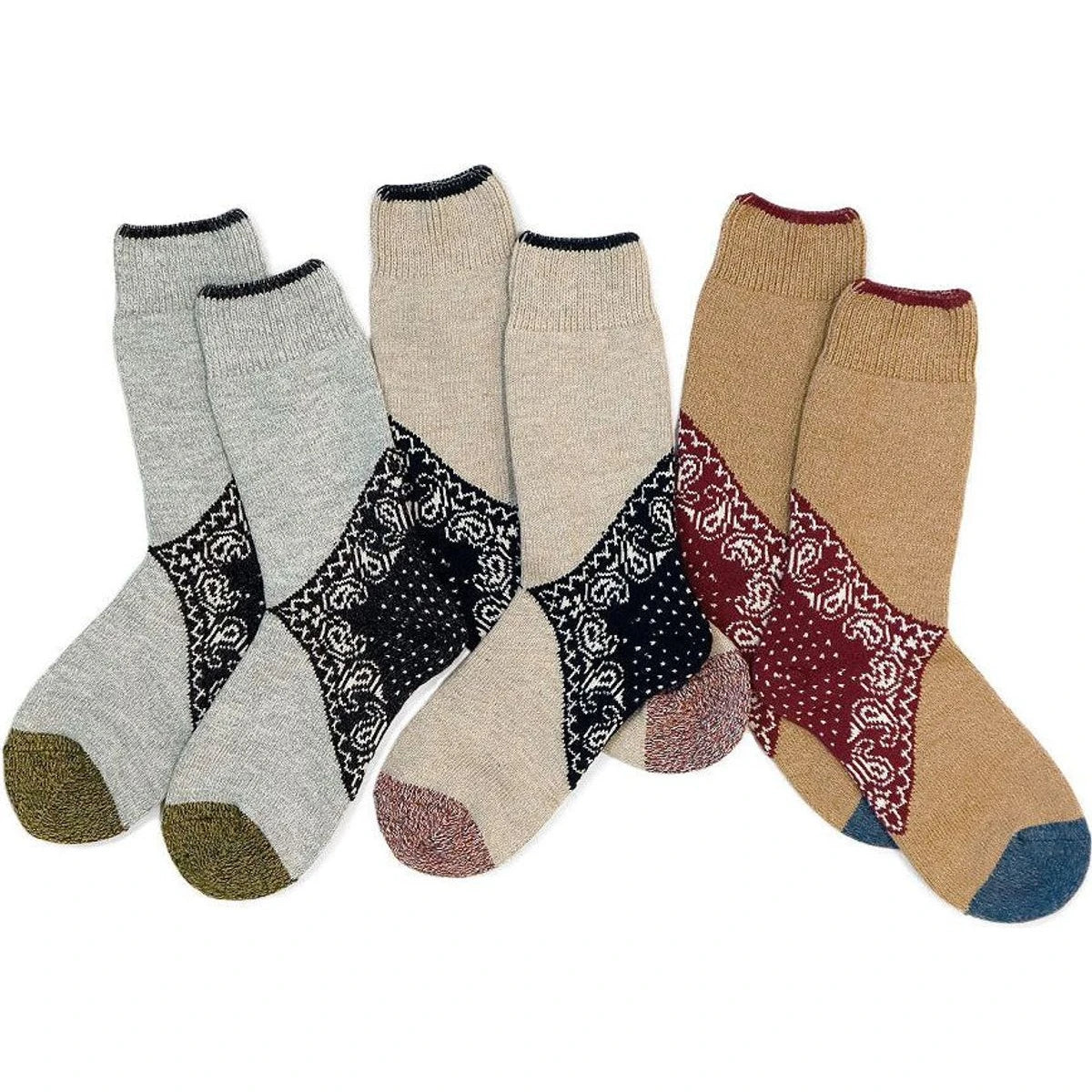 Kapital Paisley Heel Bandana Socks