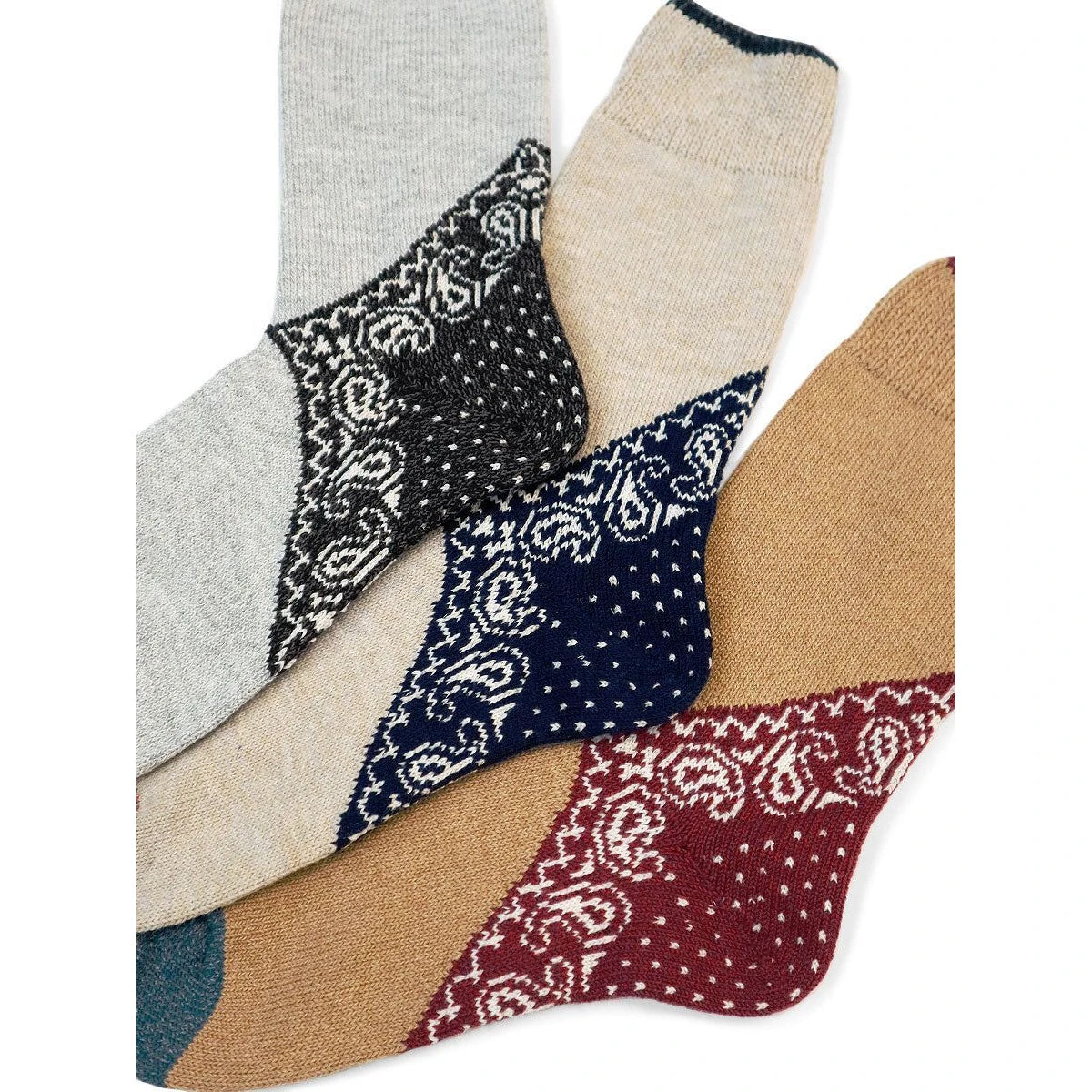 Kapital Paisley Heel Bandana Socks