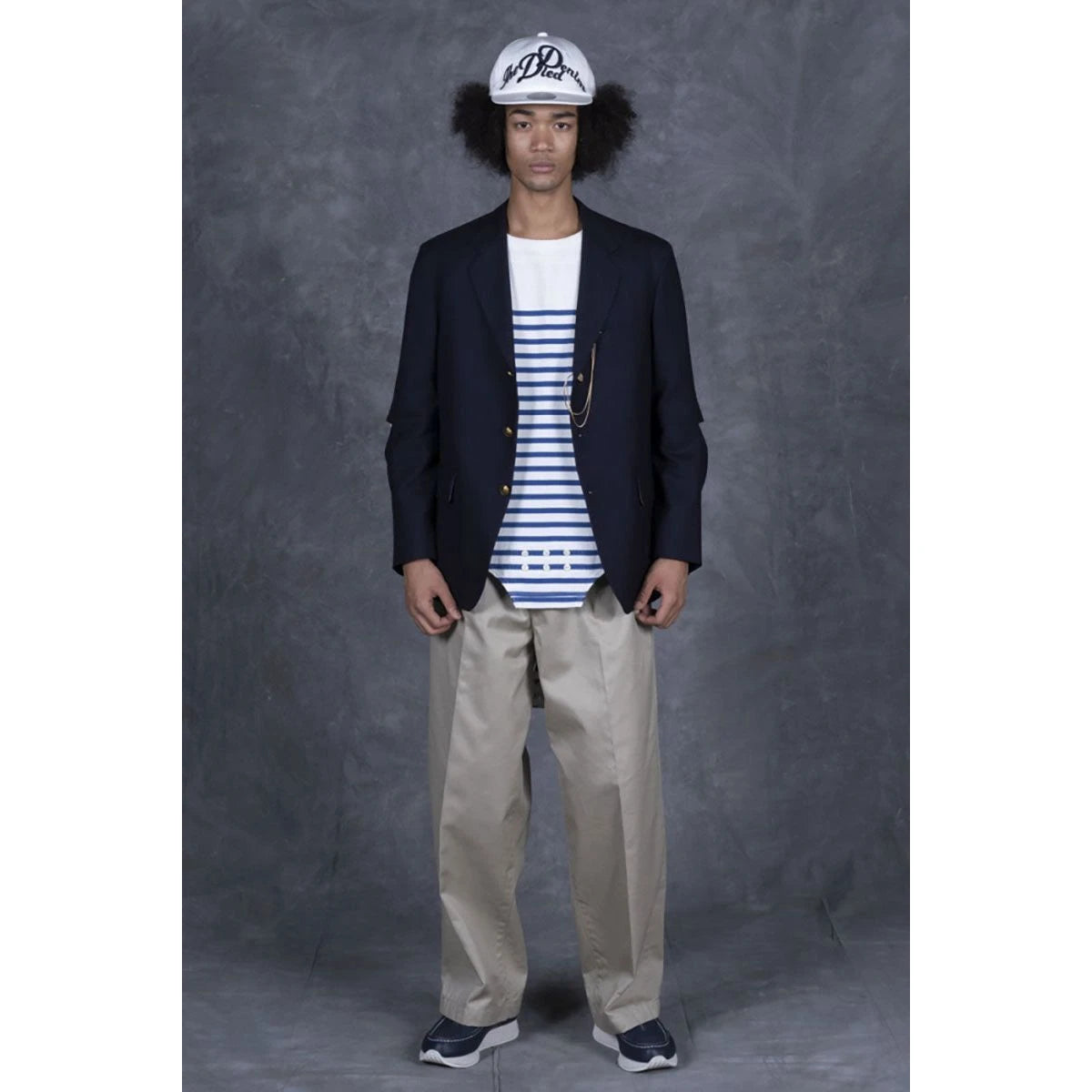 Kapital Panel Striped Jersey Swim Football T