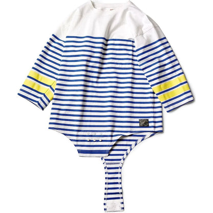 Kapital Panel Striped Jersey Swim Football T