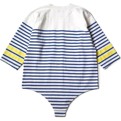 Kapital Panel Striped Jersey Swim Football T