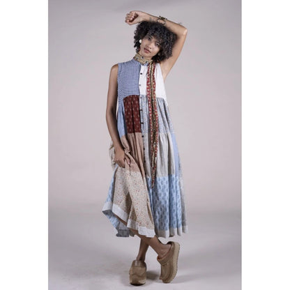 Kapital Patchwork Stand Collar Aloalo Dress