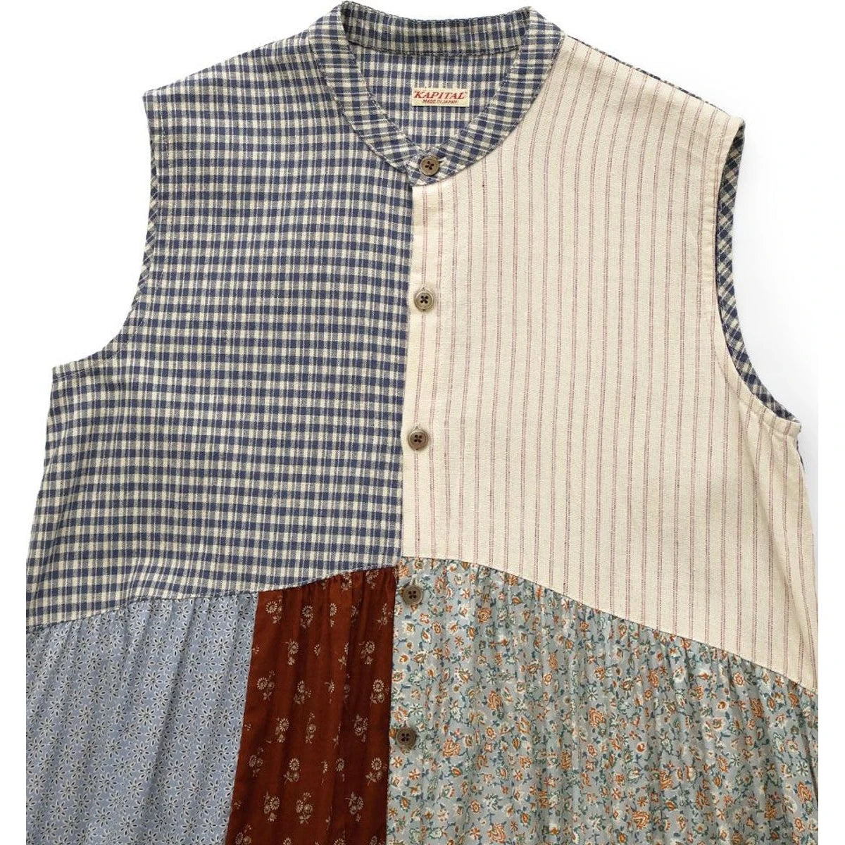 Kapital Patchwork Stand Collar Aloalo Dress