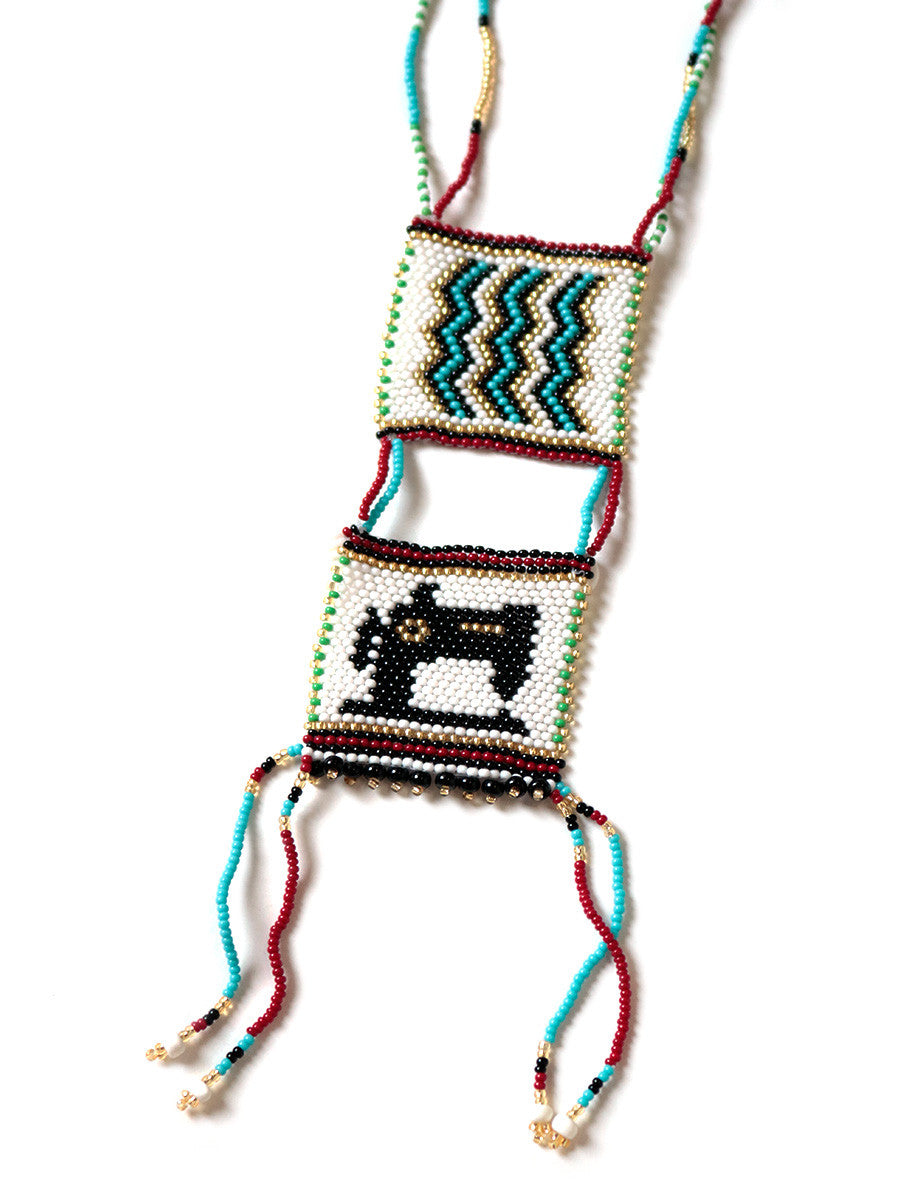 Kapital Pueblo Beads Necklace (Zigzag & Black Gold Sewing Machine)