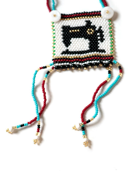 Kapital Pueblo Beads Necklace (Zigzag & Black Gold Sewing Machine)