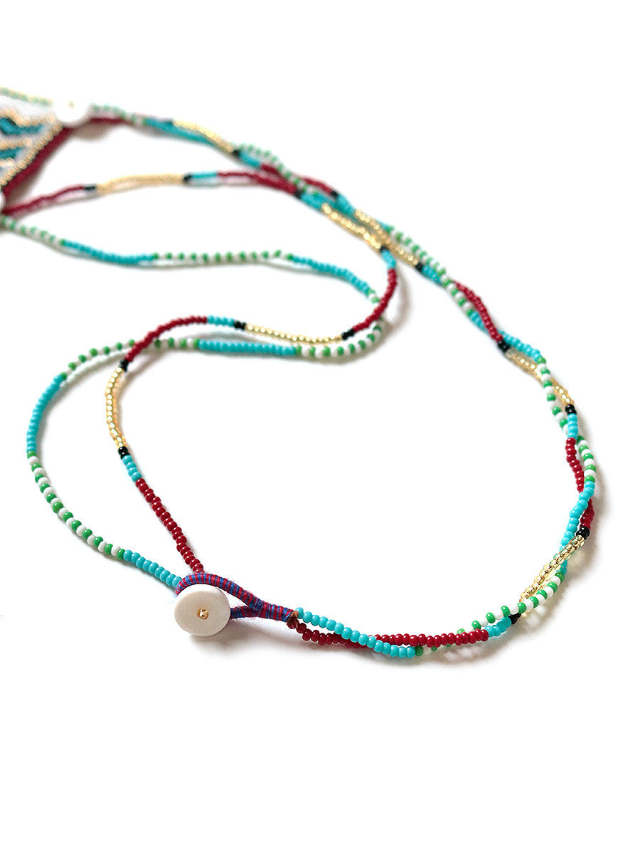 Kapital Pueblo Beads Necklace (Zigzag & Black Gold Sewing Machine)