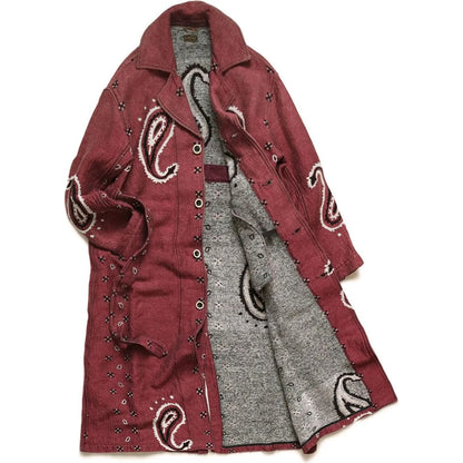 Kapital Rag Paisley Pattern Linen Wool Dragging Coat