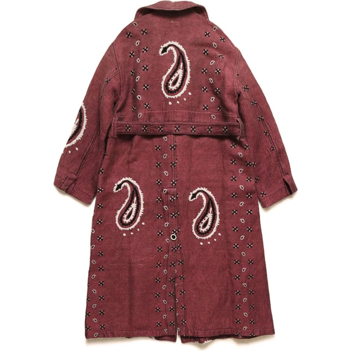 Kapital Rag Paisley Pattern Linen Wool Dragging Coat