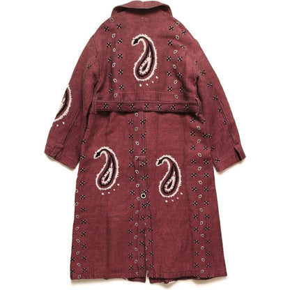 Kapital Rag Paisley Pattern Linen Wool Dragging Coat