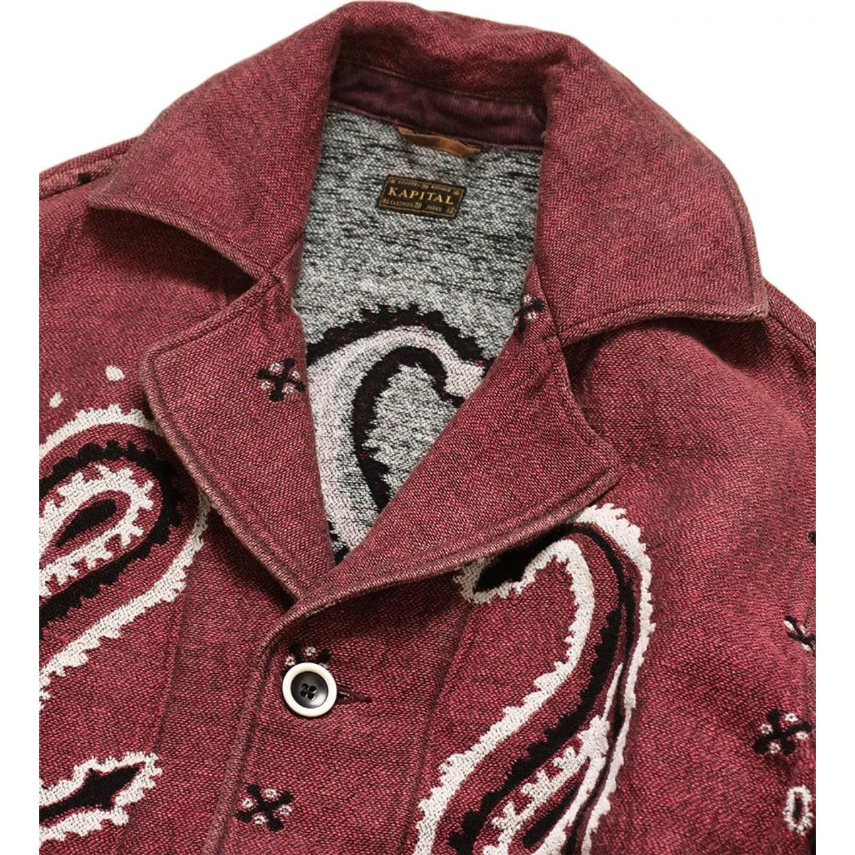 Kapital Rag Paisley Pattern Linen Wool Dragging Coat