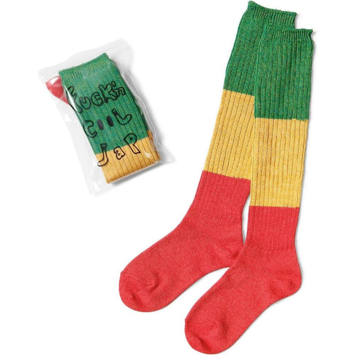 Kapital Rasta Pattern Skater Knee High Socks